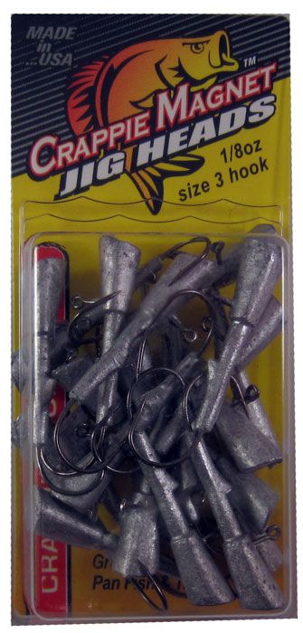 Lelands Lures Crappie Magnet 1/8oz Unpainted Jig Head 25pk