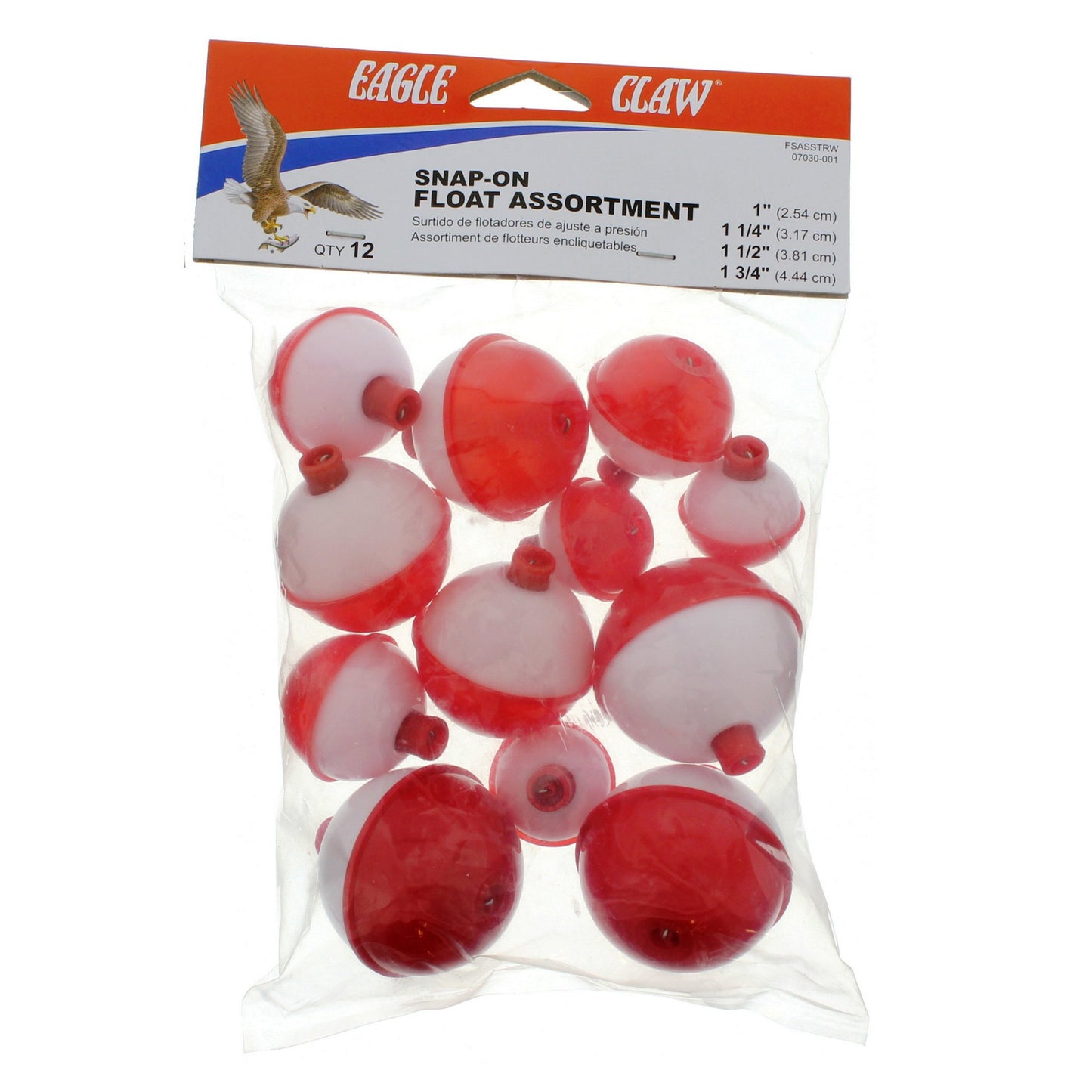 Eagle Claw Snap-On Bobber/Floats Assortment, 12 Piece