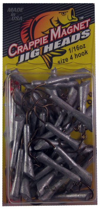 Lelands Lures Crappie Magnet 1/16oz Unpainted Jig Head 25pk