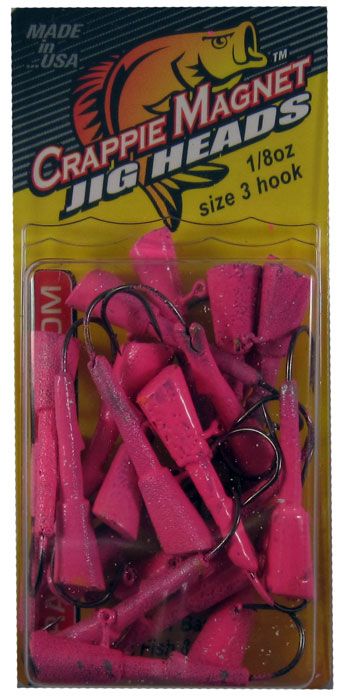 Lelands Lures Crappie Magnet 1/8oz Pink Jig Head 25pk