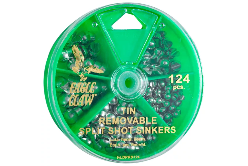 124pc Tin Removable Split Shot Selector